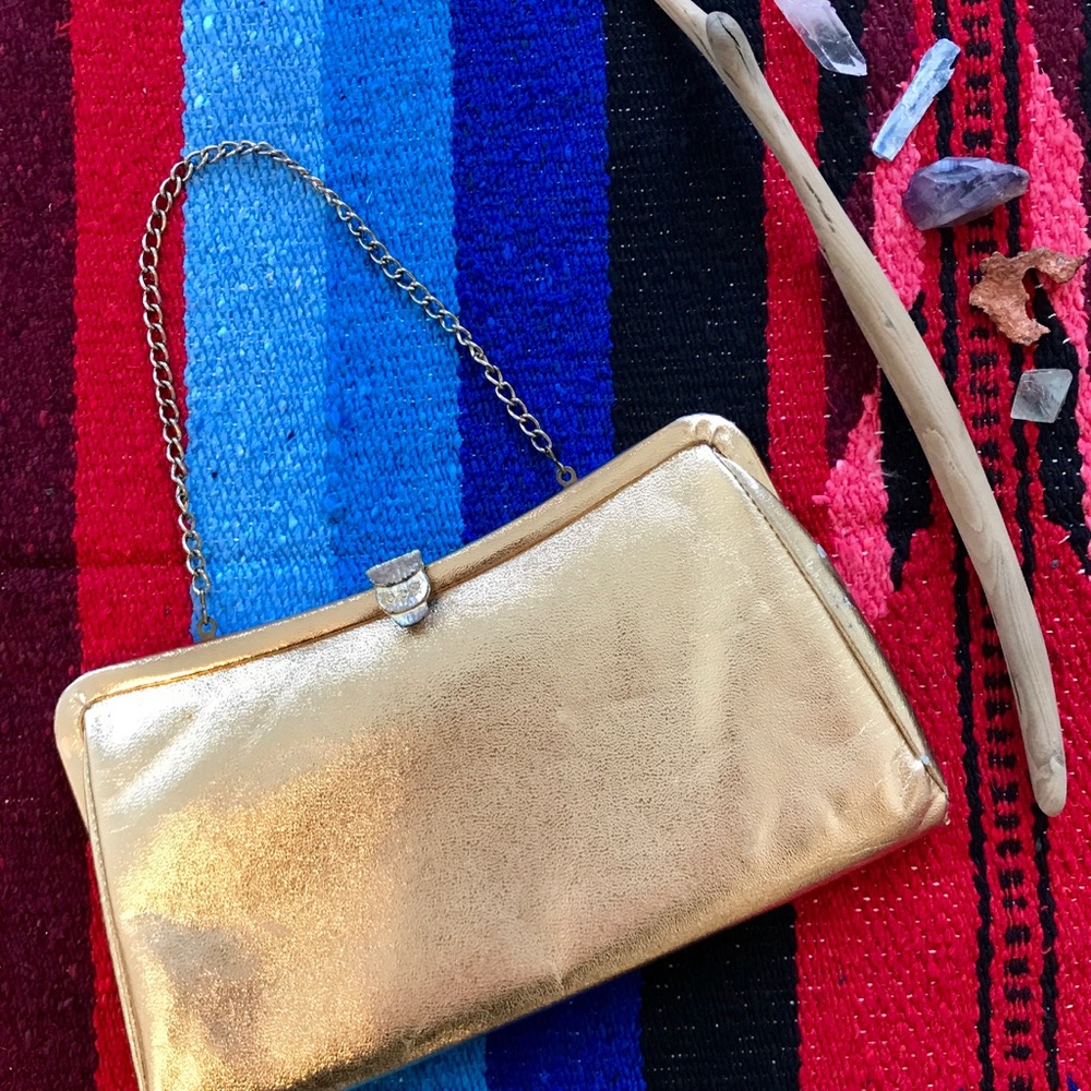 Vintage Gold Lamé Evening Purse